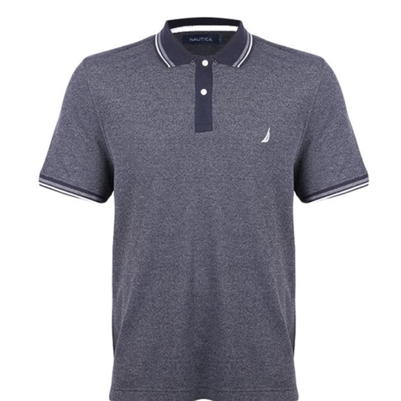 Nautica Other - Nautica Men's Navy Blue Polo Shirt, Business Casual Collared Dress Shirt